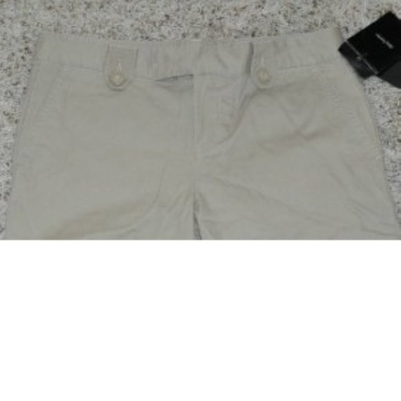 Womens Capris Beige Khaki sz 2 Button Tab Pants Stretch Summer Daisy Fuentes - Picture 2 of 5